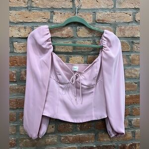 ARITZIA Wilfred pink puff sleeves top